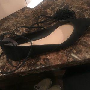 Loeffler Randall black suede flats